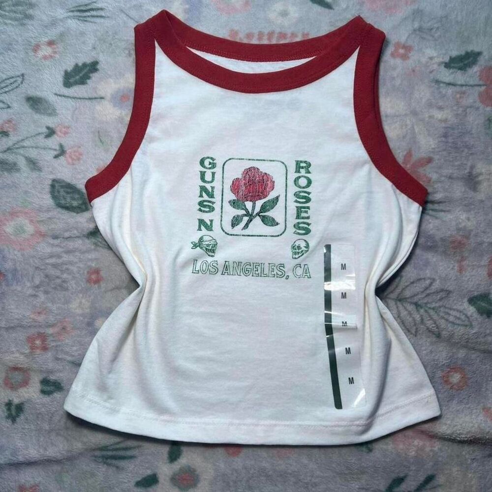 Bravado Guns N' Roses Ringer Tank Top M Retro Rocker Grunge Tumblr Indie Sleaze